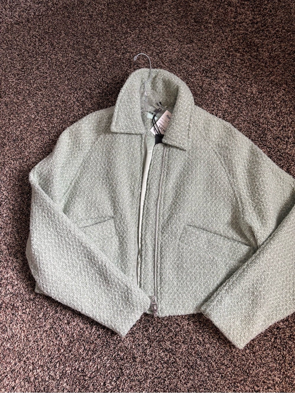 Blank NYC Sage Bouclé Zip-Front Jacket
